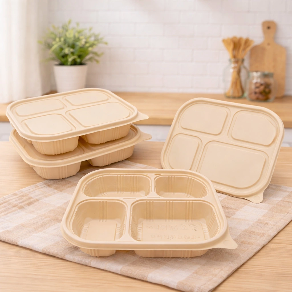 1000ml Four-Compartment Biodegradable Container | Eco Friendly Takeaway Box 1000ml-Four-Compartment-Biodegradable-Container-|-Eco-Friendly-Takeaway-Box