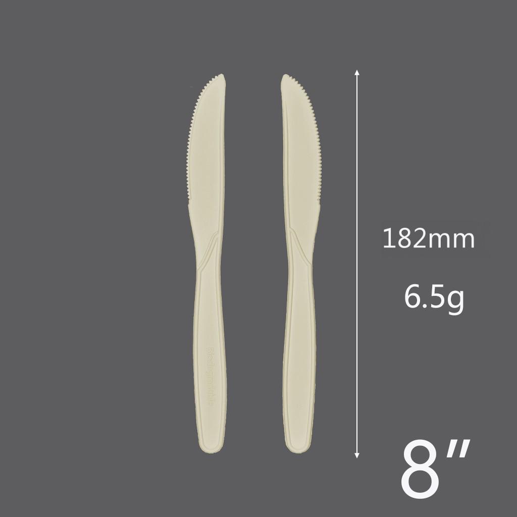 8 Inch Biodegradable Cornstarch Knife 8-Inch-Biodegradable-Cornstarch-Knife