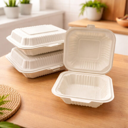 Cornstarch-Clamshell-Food-Containers-Wholesale