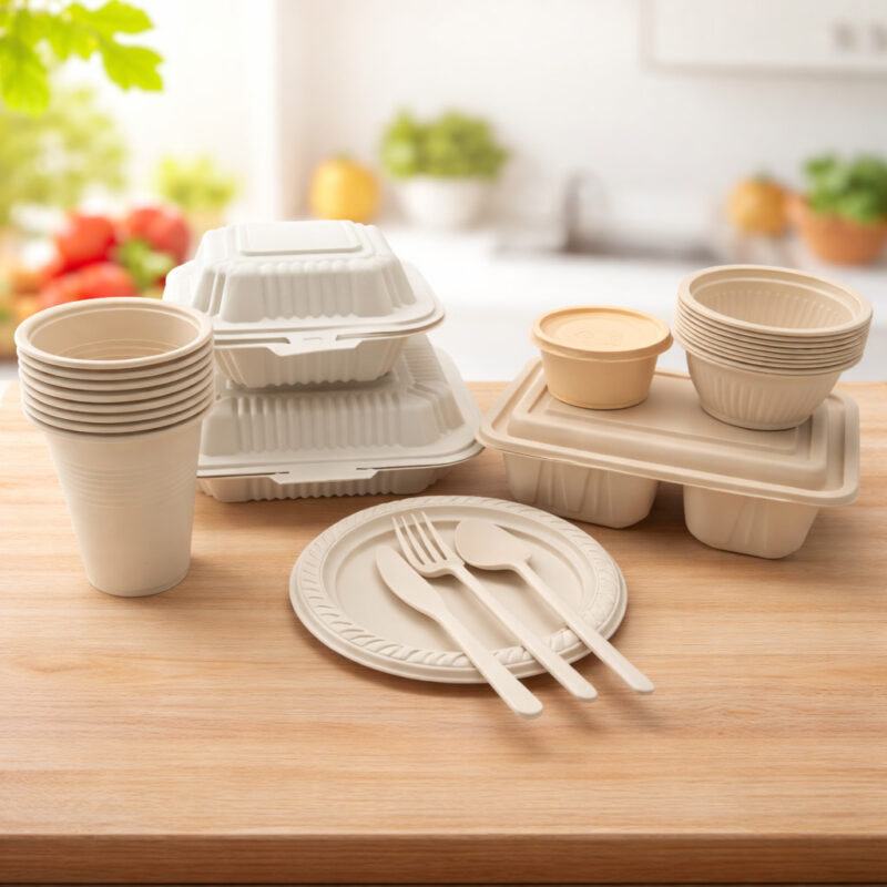Biodegradable Cornstarch-Based Tableware